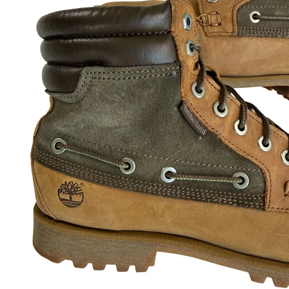 Timberland Men's AE Oakwell Nubuck Leather Mid Moc Toe Boots Size 11 Brown Green